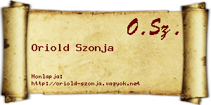 Oriold Szonja névjegykártya